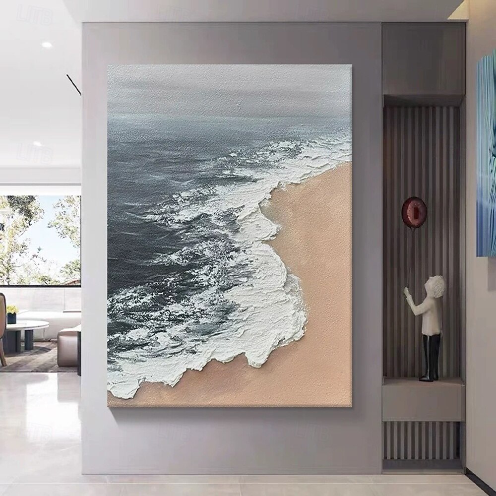 Mintura Handmade Beach Scenery Oil Paintings On Canvas Modern Wall Art Room Decoration Abstract Picture For Home Decor Rolled Frameless Unstretched Painting 2025 - $61.99 –P2