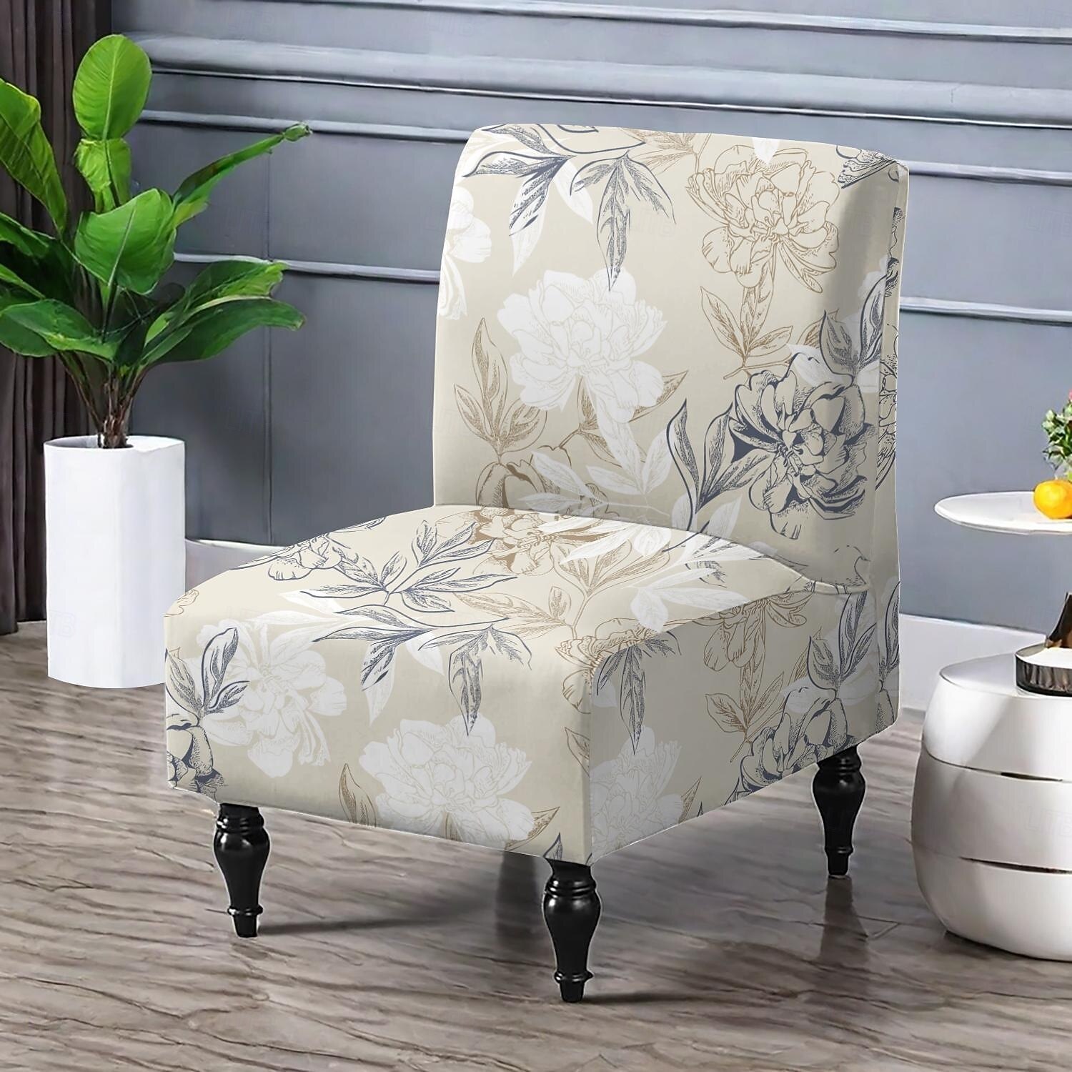 blommiga stolsöverdrag lyxiga högstretch armlösa stolsöverdrag för stora stolar, avtagbart möbelskydd för vardagsrum matsal hotell 2026 - $14.49 –P2