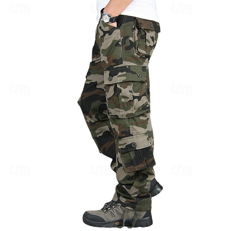 2025年 男性用 アウトドアパンツ カーゴパンツ ハイキング パンツ 軍隊 カモフラージュ アウトドア レギュラー 防水 高通気性 速乾性 パンツ フォレストグリーン ブラック+グレー コットン 狩猟 登山 キャンプ / ハイキング / ケイビング 29 30 31 32 33  コレクション – $30.99 –P11