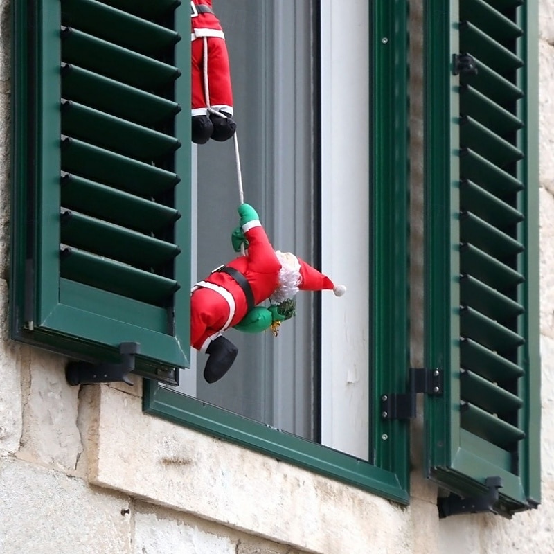 Christmas Climbing Santa Claus Ladder and Rope Hanging Ornament – Inflatable and Plush Santa for Christmas Tree, Hotel, and Mall Holiday Decorations 2025 - $10.49 –P9