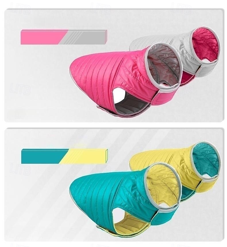 Koirat Takit Takki Liivi Puffer takki Talvi Heijastava Säädettävä Vedenkestävä Tuulenkestävä Lämmin ulko- Koiran vaatteet for Small Medium Suuri 2025 - $20.99 –P1