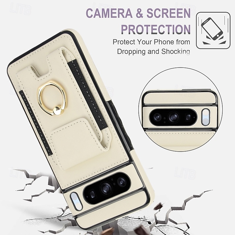 2025年 電話 ケース 用途 ピクセル9プロ ピクセル9プロXL Pixel 8 Pro Pixel 8 ピクセル9 バックカバー バンカーリング カード挿入口 耐衝撃 レトロ風 TPU PUレザー  コレクション – $18.99 –P5