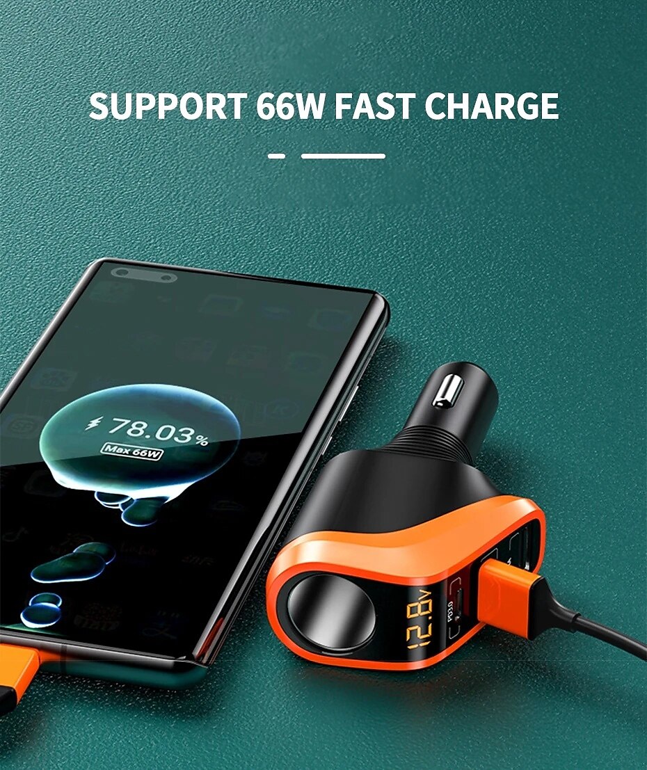 66W Quick Charge Car Cigarette Lighter Charger QC3.0/PD Port Phone Charger Socket DC 12V/24V Universal USB Type Power Adapter 2025 - $35.99 –P9
