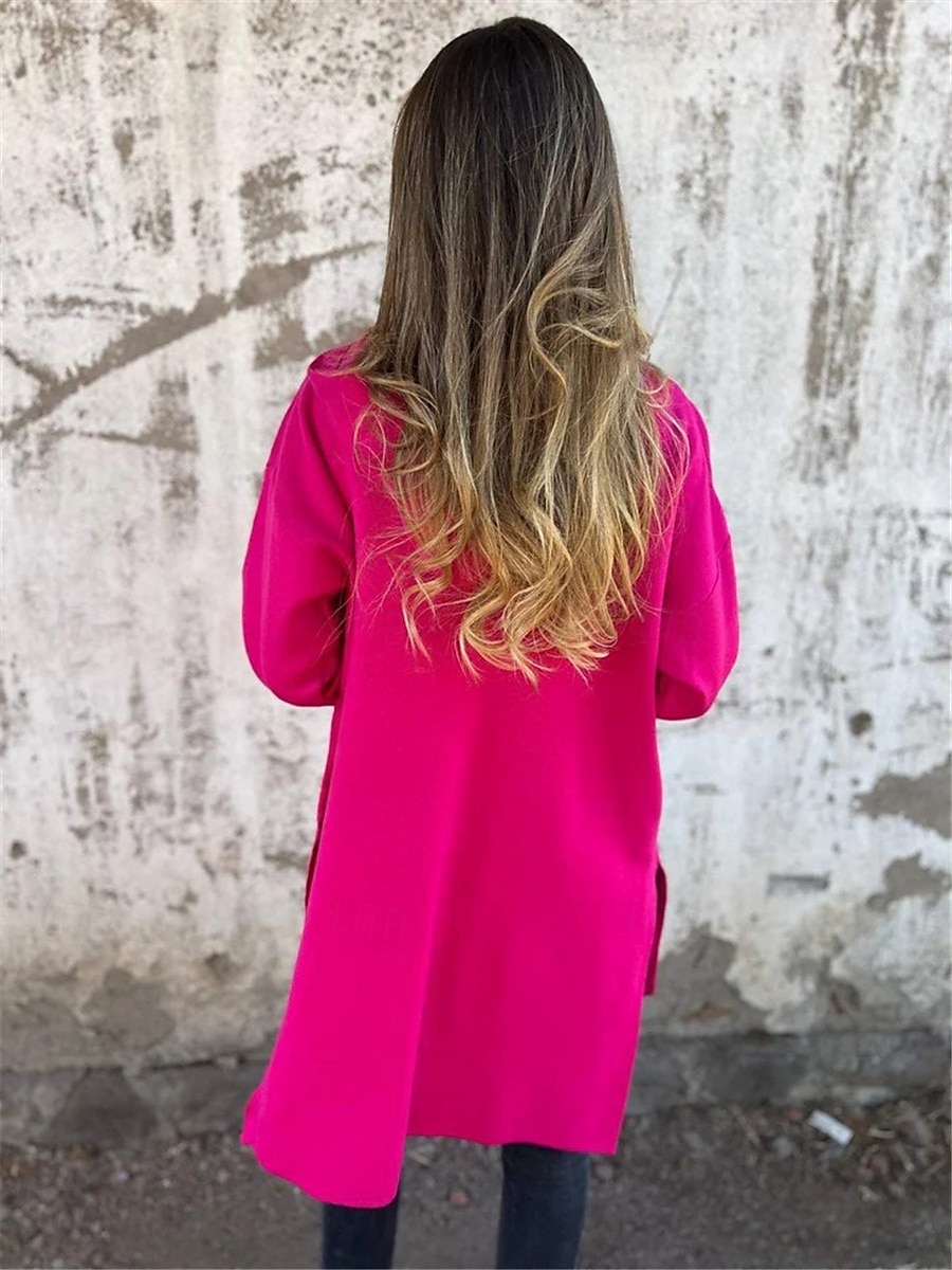 Mujer Chaqueta de Invierno Chaqueta con capucha Exterior Calle Ropa Cotidiana Otoño Invierno Largo Abrigo Ajuste regular Mantiene abrigado Transpirable Elegante Casual Chaquetas Manga Larga Color 2025 - $47.99 –P3