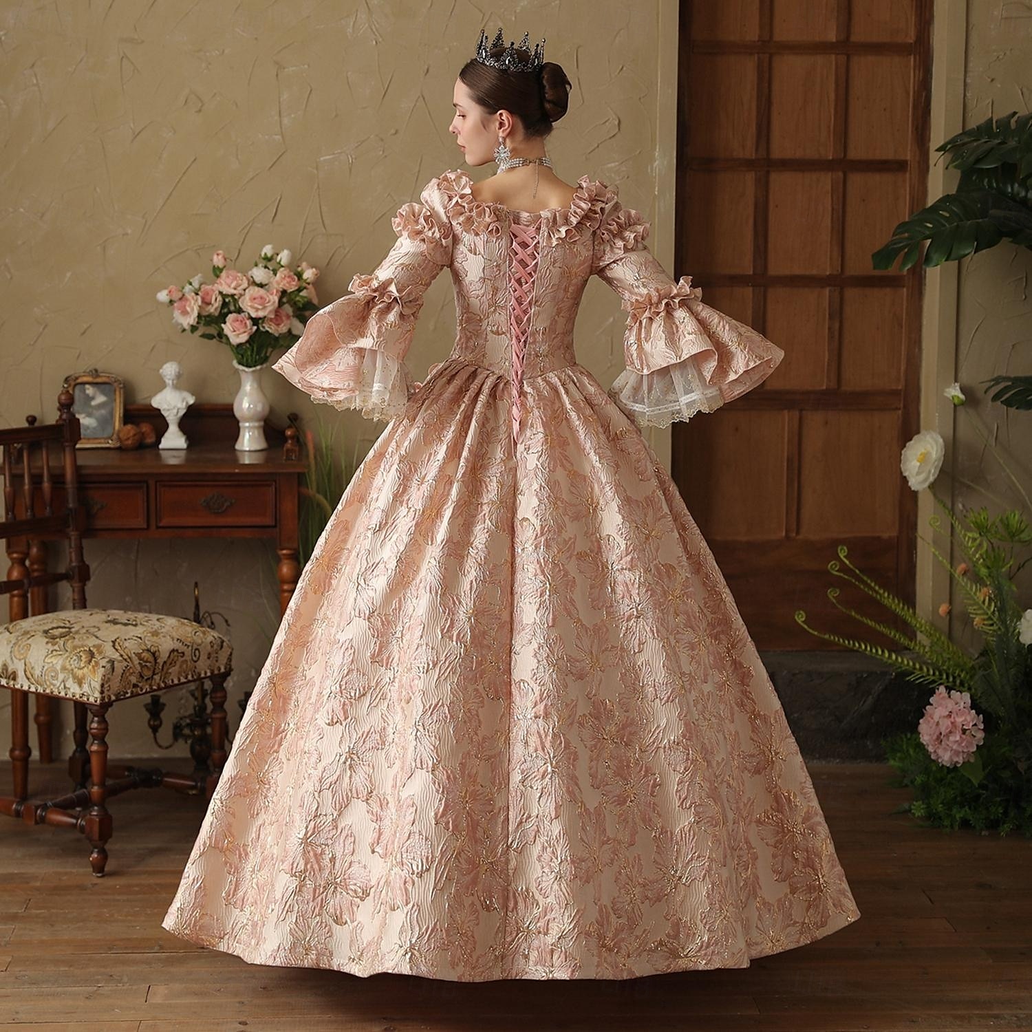 Gothic Rococo Vintage Inspired Dress Cosplay Wigs Party Costume Princess Shakespeare Solid Color Ball Gown Women's Christmas Halloween Carnival Party Evening Party Masquerade Adults' Dress All Seasons 2025 - $287.99 –P5