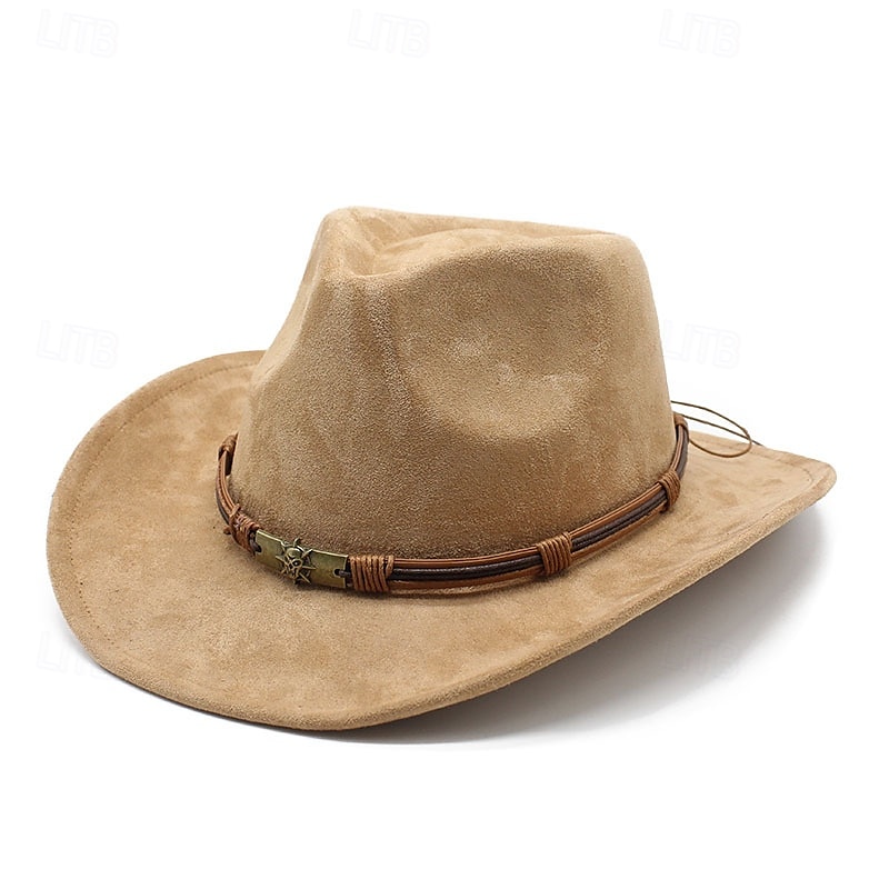 Men's Kentucky Derby Hat Sun Hat Cowboy Hat Fedora Trilby Hat Black Red Polyester Vintage Style Fashion 18th Century State of Texas Daily Theme Party Solid / Plain Color Sunscreen Cosplay 2025 - $18.99 –P5