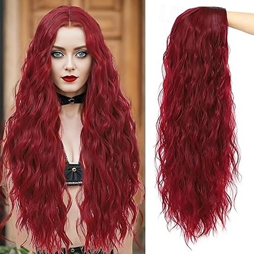parrucche per donne parrucca con parte centrale riccia parrucca sintetica dall'aspetto naturale parrucche in fibra resistente al calore per cosplay costume di halloween uso quotidiano per feste del 2025 a $19.49 –P4