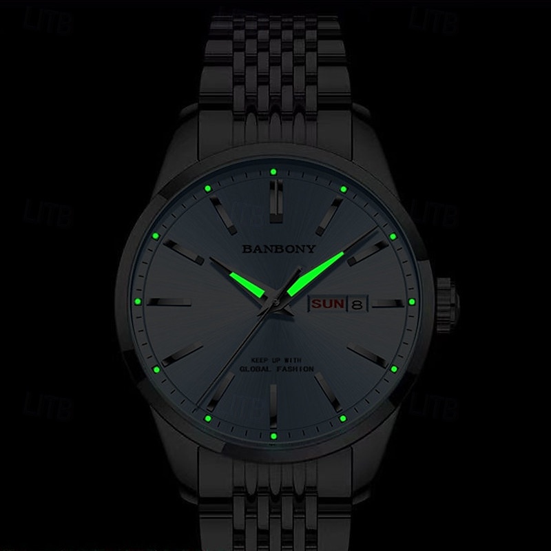 Uusi muotitrendi mineraalivahvistettu lasilinssi vedenkestävä yövalo kalenteri sunnuntain näyttö liiketoiminta vapaa-ajan urheilu kaunis ja tyylikäs miesten kello 2025 - $23.99 –P3