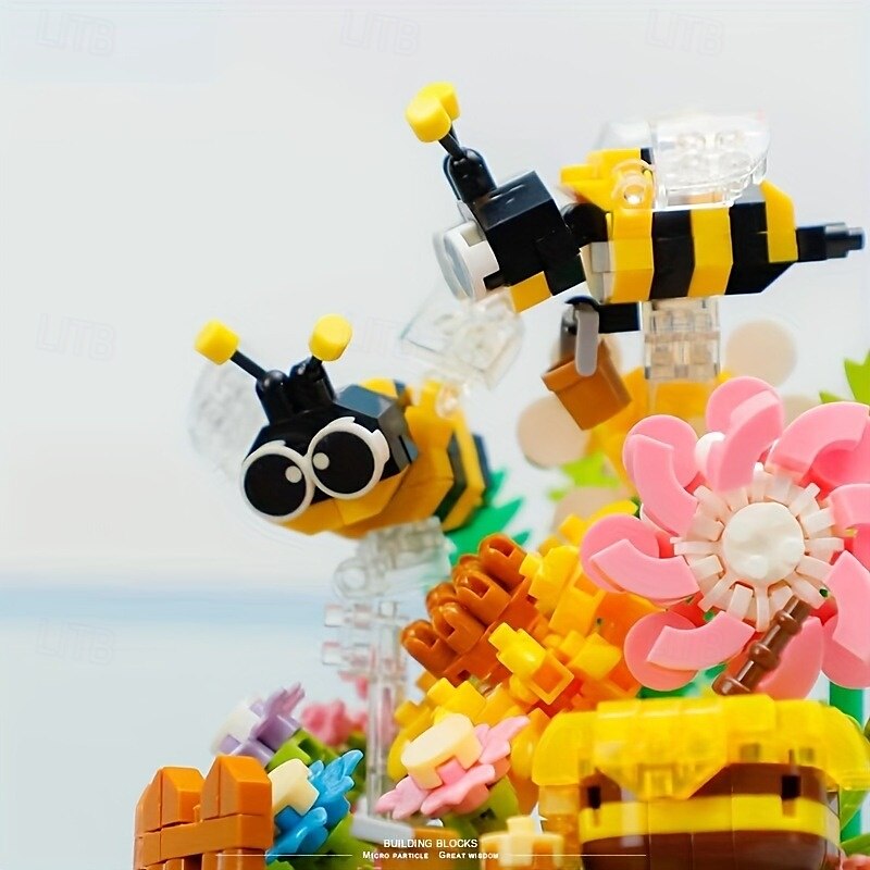 blocs de construction bouquet immortel décoration de bureau à domicile ornements cadeaux de Noël assemblage blocs de construction jouets cadeaux d'Halloween bricolage fait à la main épissage jouets de 2025 ? $28.99 –P4