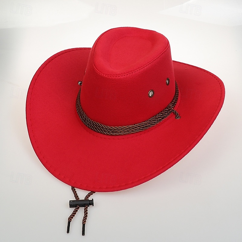 Pánské Sluneční klobouk Kovbojský klobouk Klobouk Fedora Trilby Černá Rubínově červená Polyester Retro styl Módní 18. století stát Texas Denní Tématický večírek Plná / Jednobarevná Proti sluci cosplay 2025 - $18.99 –P4