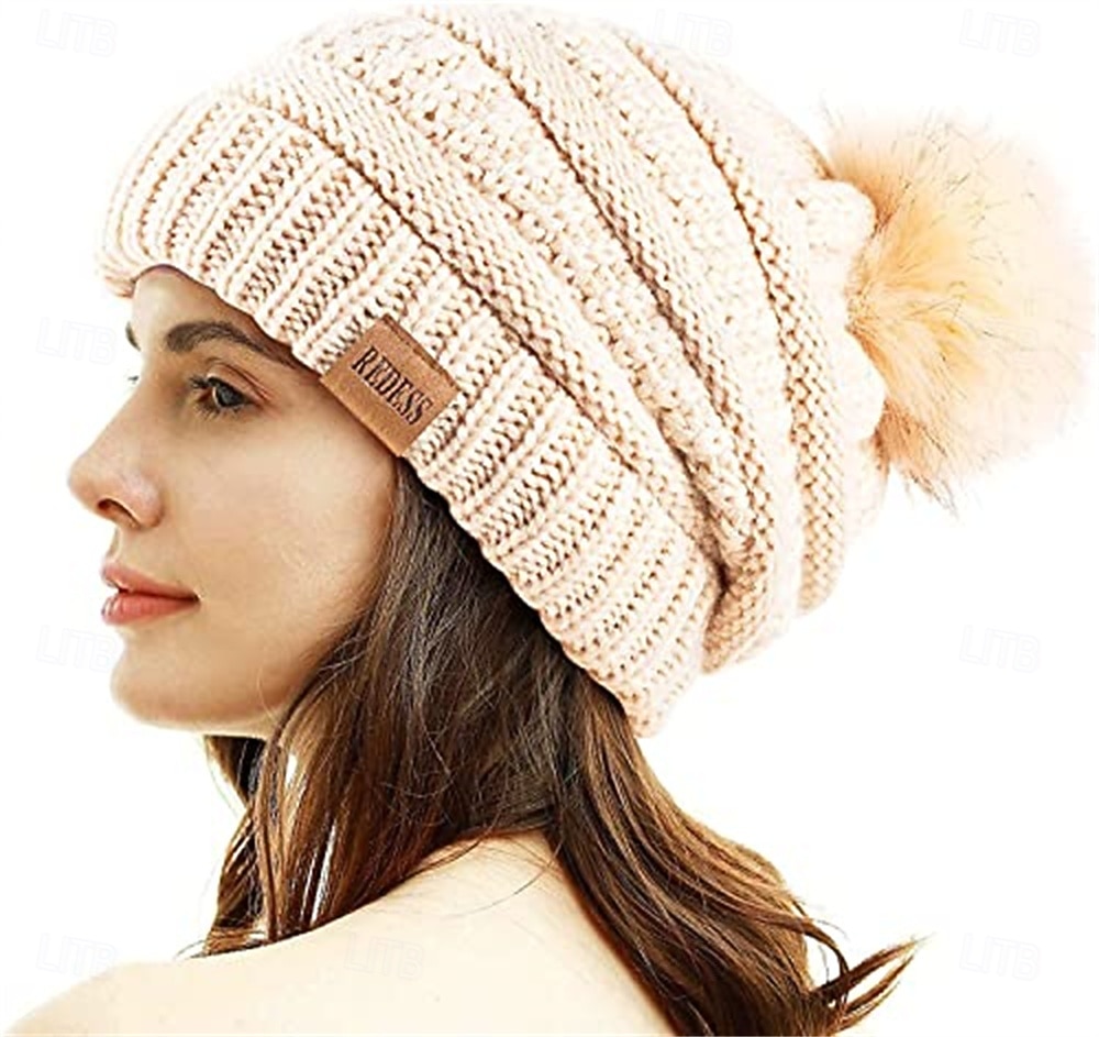cappello regalo di natale berretto con pompon donna natale capodanno vigilia di natale caldo cappello invernale foderato in pile regalo per donna per sua moglie mamma del 2025 a $20.99 –P2