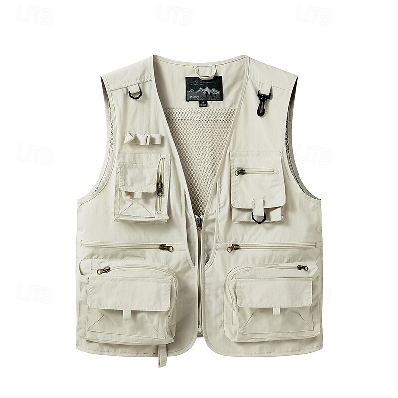 Men's Hiking Vest Hiking Fleece Vest Sleeveless Vest Outdoor Breathable Comfortable Pocket Polyester Black White Army Green Hunting Fishing Climbing 2025 - $35.99 –P17
