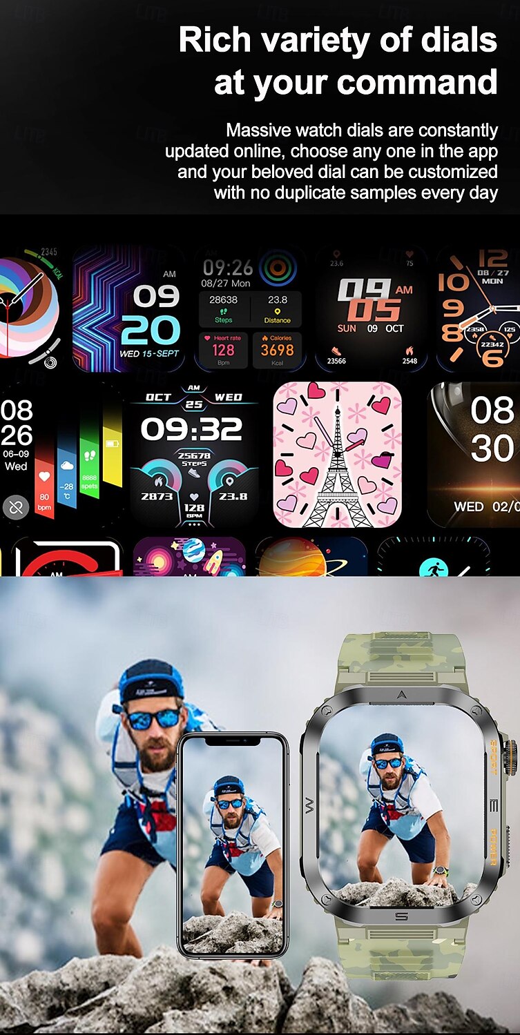 MT39 Smart Watch 2.01inch Large Screen Bluetooth Call Heart Rate Health Monitor Outdoor Sports AI Voice Assistant Smartwatch 2025 - $43.99 –P13