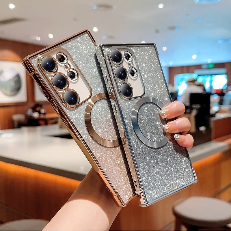 telefon Carcasă Pro S24 S24 Ultra Plus S24 FE S23 S22 S21 S20 Ultra Plus FE S25 Ultra Zadní kryt Magnetické Podpora bezdrátového nabíjení Nárazuvzdorné Retro Pokování 2025 - $14.99 –P9