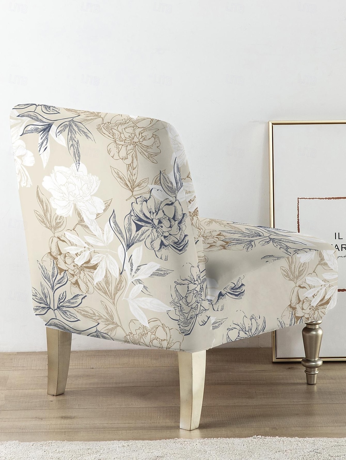 blommiga stolsöverdrag lyxiga högstretch armlösa stolsöverdrag för stora stolar, avtagbart möbelskydd för vardagsrum matsal hotell 2026 - $14.49 –P5