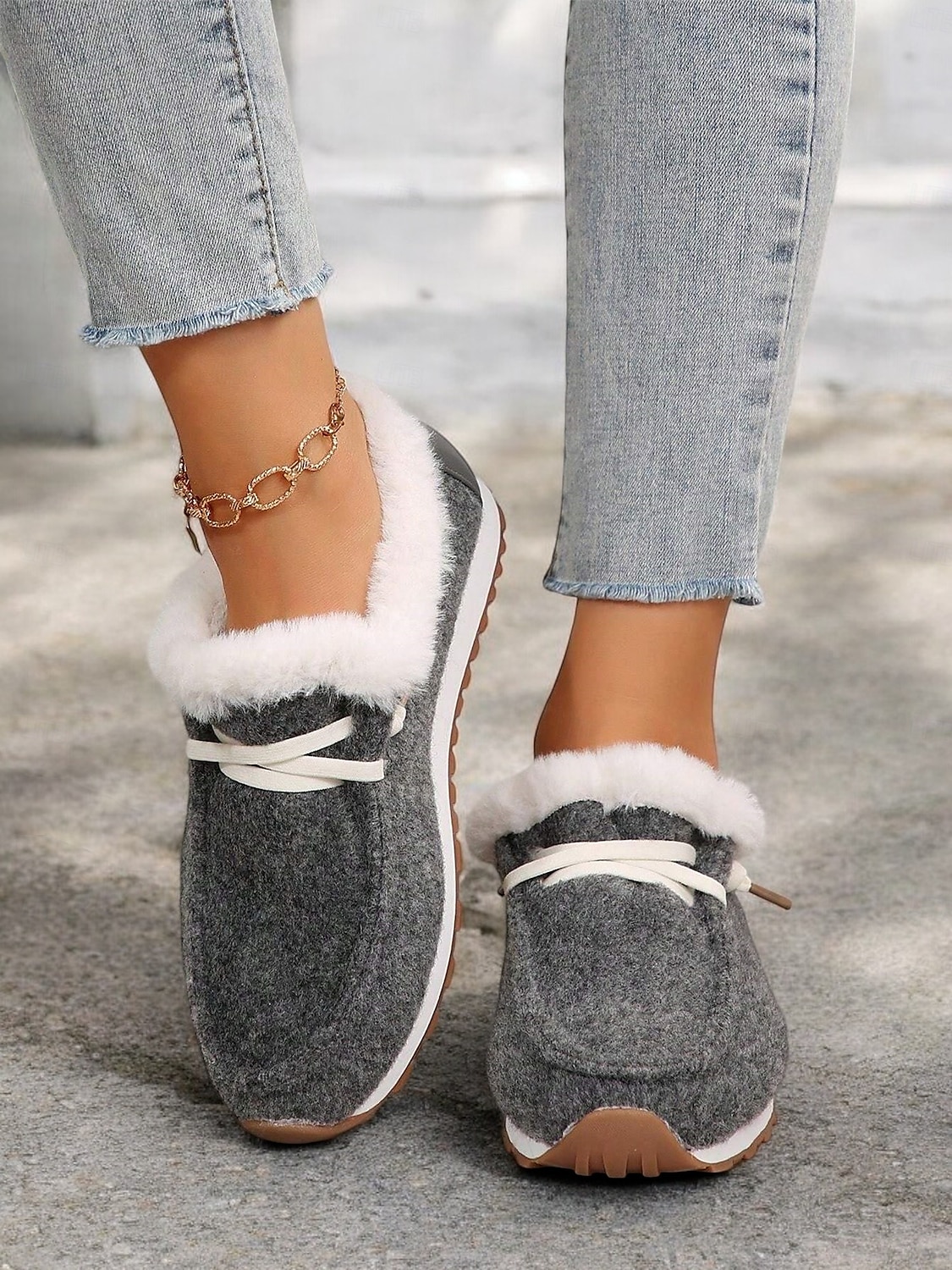 Women's Faux Fur Lined Winter Slip-On Shoes – Cozy and Flexible Warm Casual Shoes for Indoor and Outdoor Wear 2025 - $26.99 –P3