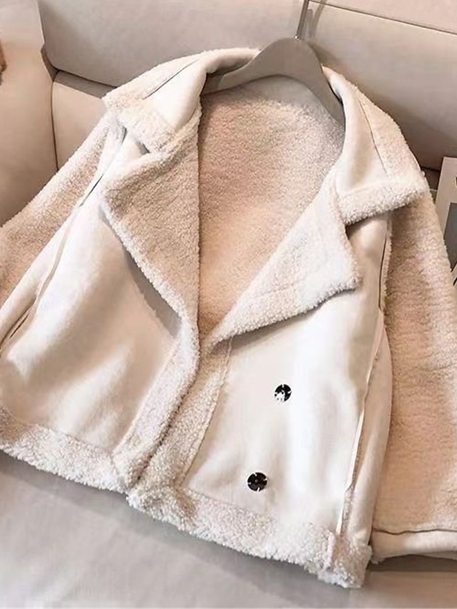 Dame Fleece-jakke Teddyfrakk Hettegenser Hold Varm Pustende Knapper Lomme Fleece Lined Fritid عادي Feriereise Gate Dagligdagstøy Ut på byen Enkeltkneppet Normal Aftæpning Normal Langermet Yttertøy 2025 - $45.99 –P6