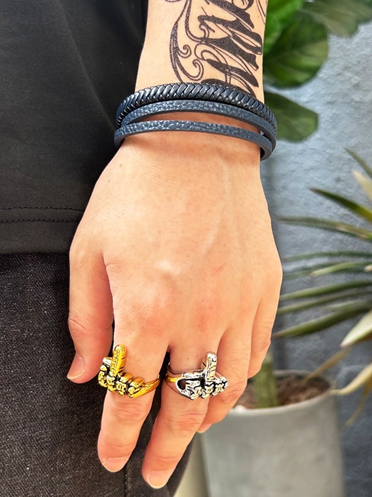 menns gotisk legering hodeskalle håndring - unike statement smykker for punk stil 2025 - $8.99 –P2