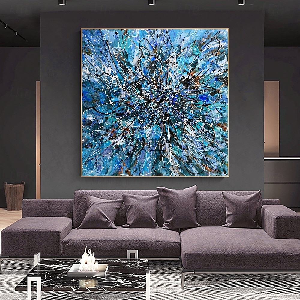 abstrakte malerei handgemalte moderne blau pattle messer ölgemälde handgemalte wand kunst abstrakte gemälde auf leinwand handgemalte abstrakte ölgemälde wand kunst ölgemälde schlafzimmer ölgemälde 2025 - $116.99 –P1