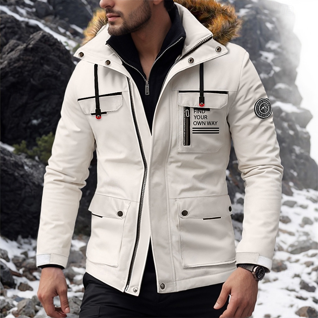 Giacca Invernale Spessa Nera Parka Uomo Collo Di Pelliccia Con Cappuccio Cappotti Parka Streetwear Uomo Hip Hop Lungo Caldo Giacca A Vento Cappotti WJ091 / Parka - Foto 13