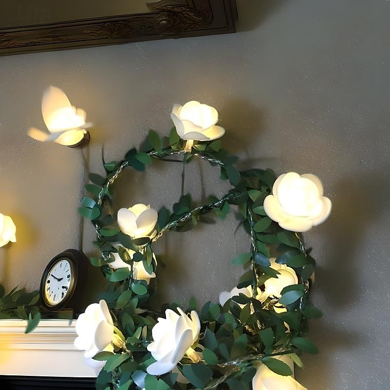 Elegant Wedding Reception Party 6M LED String Light Artificial Green Leaf Ivy Vine, Battery-Powered Decorative Lighting for Christmas, Home, Wedding, Valentine's Day & Garden Decor 2025 - $23.99 –P17