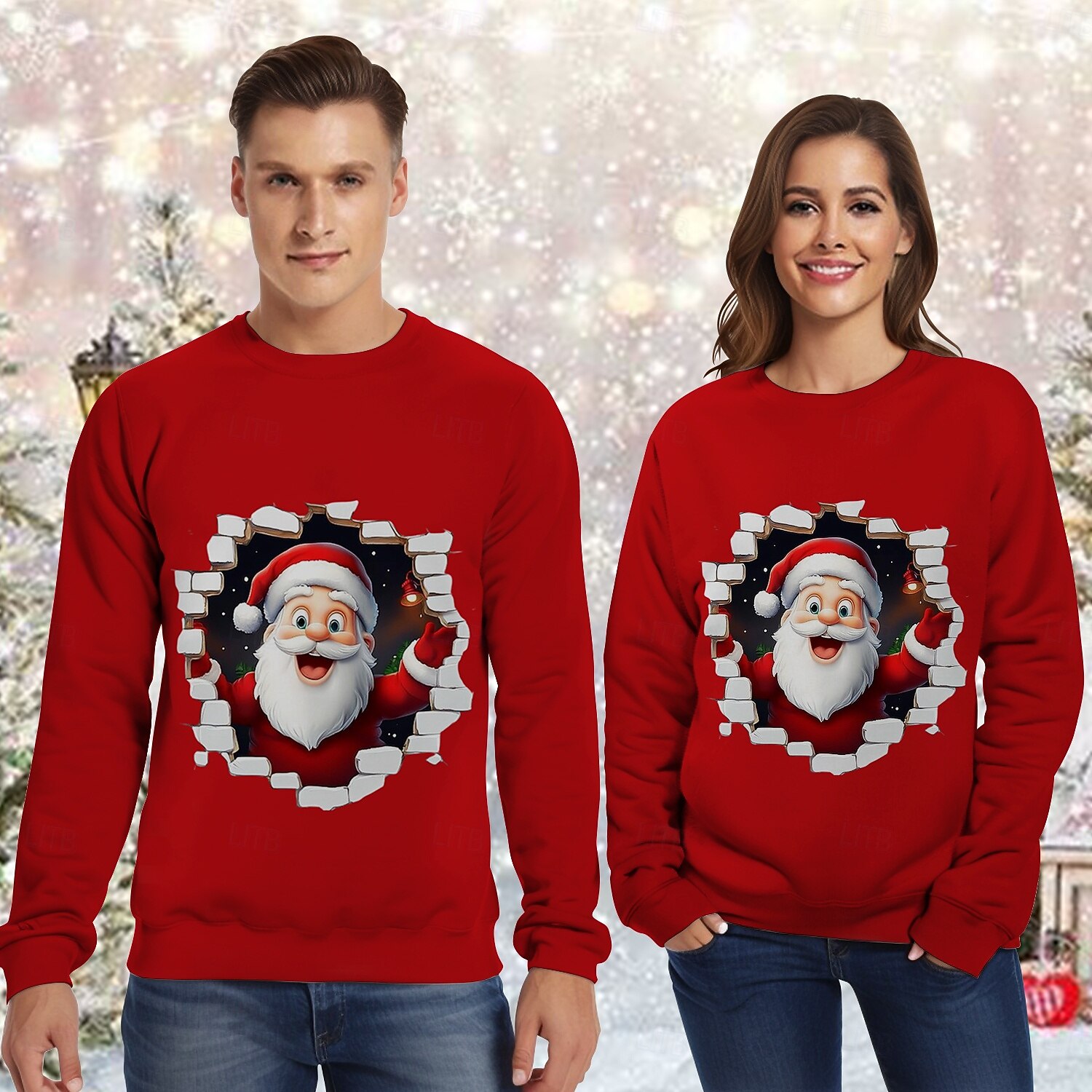 Karácsony Mikulás Pullover Vicces karácsonyi pulóver 3D nyomtatás 3D Karácsony Grafikus Kompatibilitás Páros Férfi Női Felnőttek Karácsony Farsang 3D nyomtatás Parti Fesztivál 2025 - $26.99 –P6