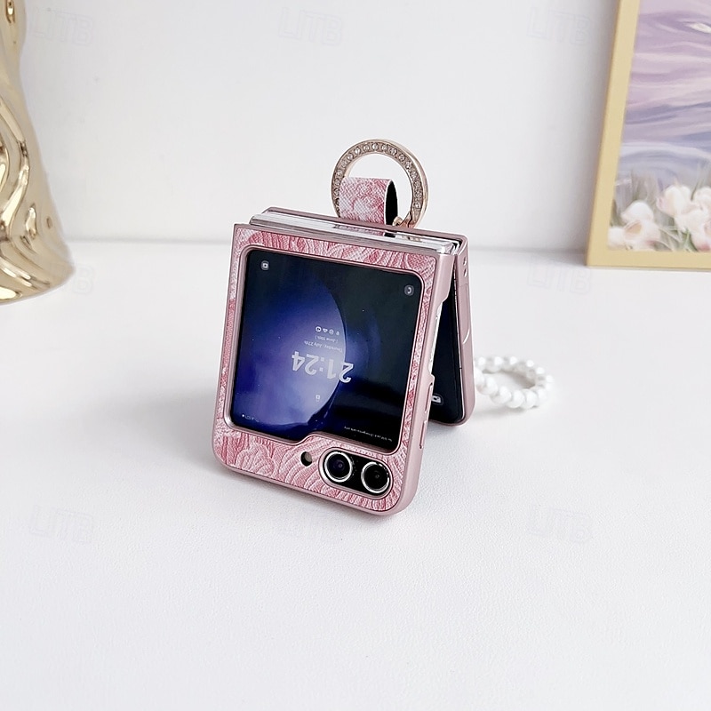 Phone Case For Samsung Galaxy Z Flip 7 Z Flip 6 Z Flip 5 Z Flip 4 Z Flip 3 Back Cover with Wrist Strap Shockproof Retro PC PU Leather 2025 - $20.99 –P2