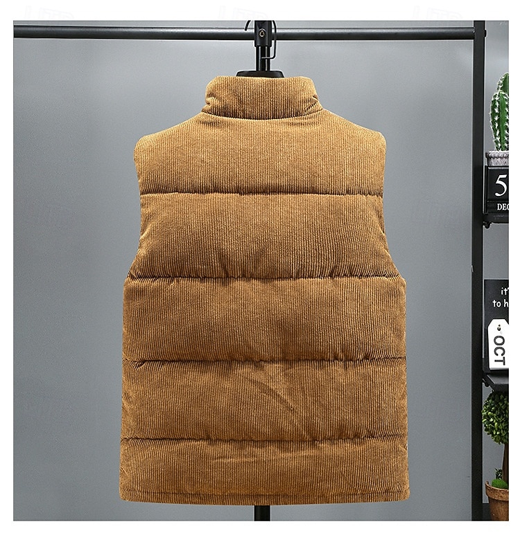 Per uomo Gilet imbottito Gilet in velluto a coste Gilet trapuntato Da tutti i giorni Da mare Per uscire Di tendenza Essenziale Primavera & Autunno Cerniera Velluto a coste Comodo Liscio Cerniera del 2026 a $33.99 –P2