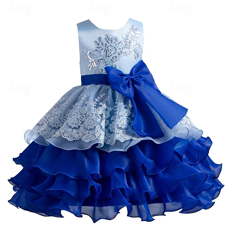 kinderkleidung Mädchen Cosplay-Kleid Party Kleid Farbblock Ärmellos Leistung Weihnachten Gitter Rückenfrei Patchwork Schön Süß Polyester Maxi abendkleider Schaukelkleid Tüll-Kleid Winter 4-12 Jahre 2025 - $41.99 –P10