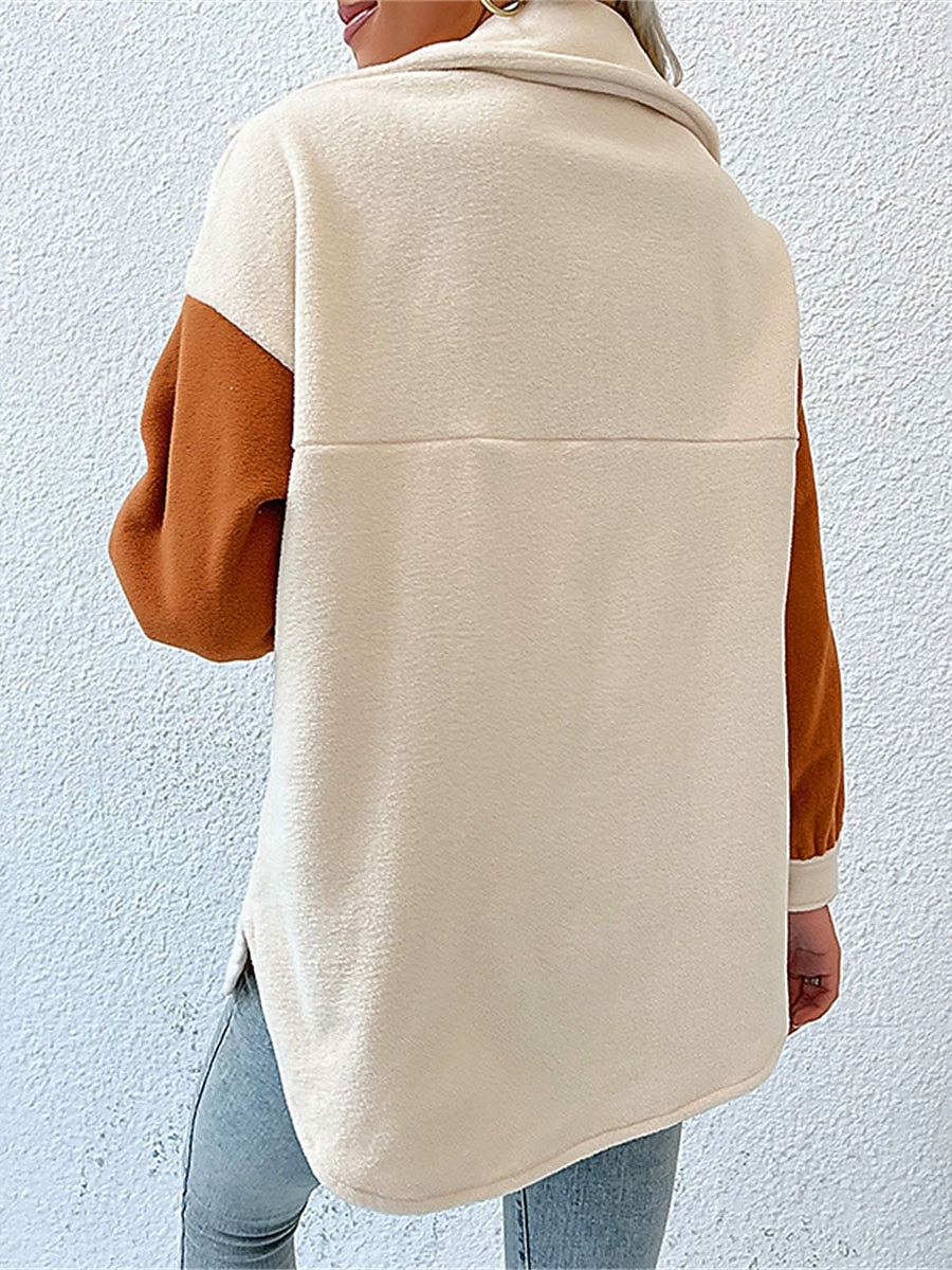 Dam Kappa Utomhus Gata Dagliga kläder Höst Vinter Normal Täcka Normal Håller värmen Andningsfunktion Stylish Ledigt Jacka Långärmad Slät Med fickor Aprikos 2025 - $41.99 –P2