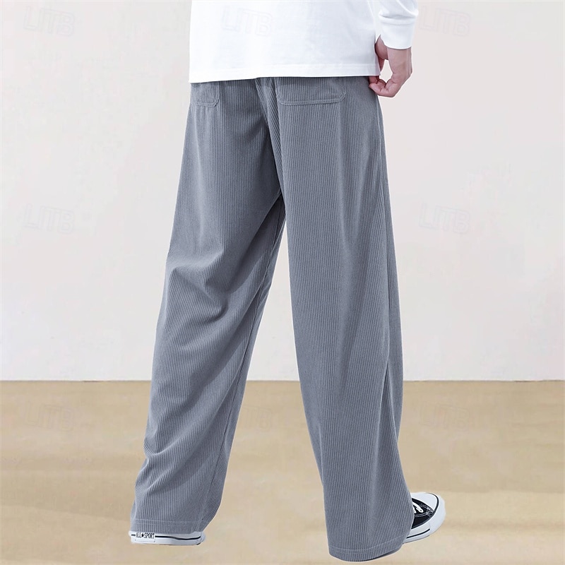 Hombre Pantalones de Deporte Pantalones deportivos Pantalones Pantalones de Pana Pantalones deportivos de pierna recta Correa Bolsillo Cintura elástica Plano Comodidad Diario Deporte Moda Casual 2026 - $21.99 –P15