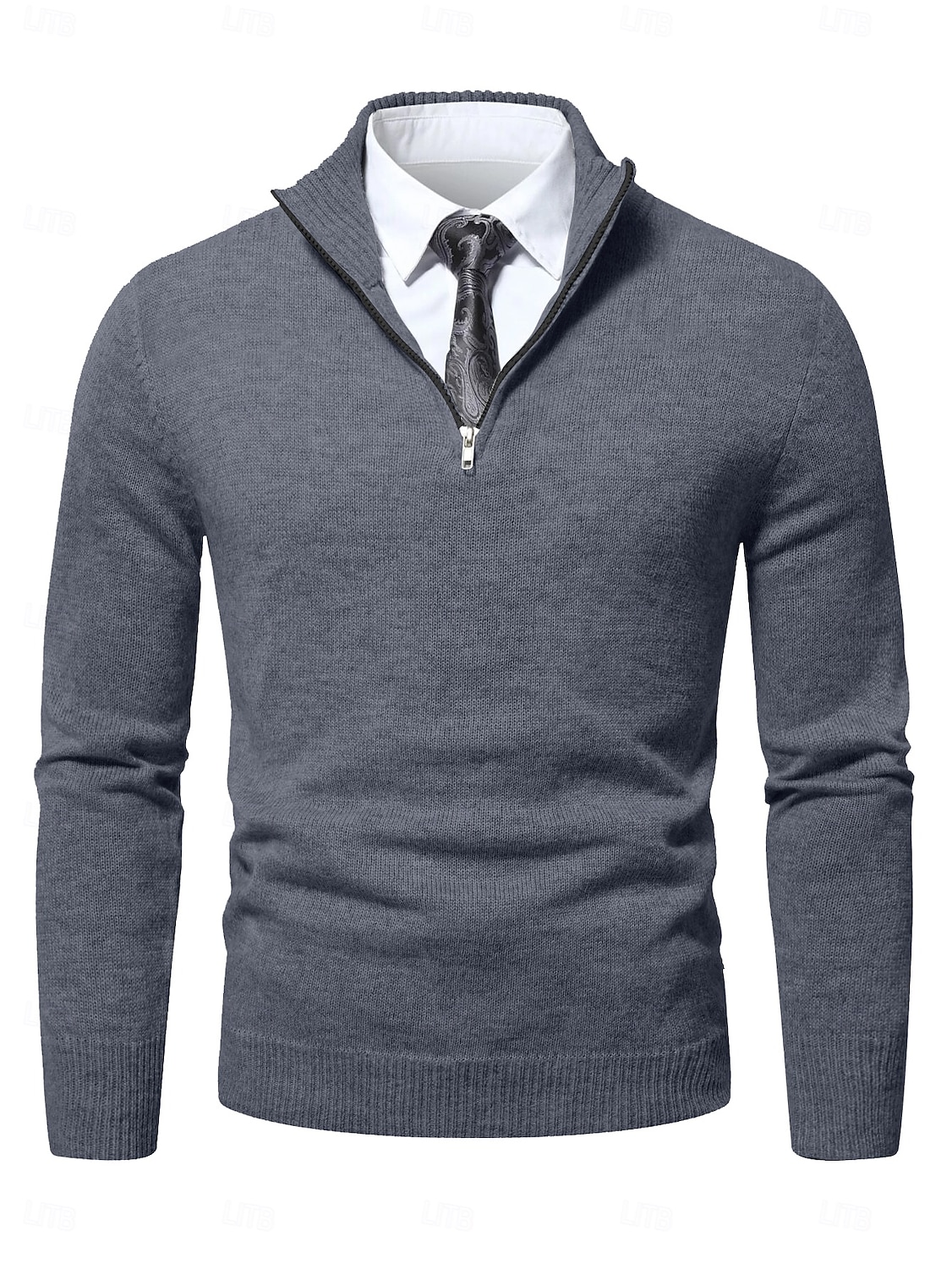 Homme Pull Chandail Pull Robe pull A côtes Tricoter Découpé Zippé Tricoté Couleur unie Mao mode basique Extérieur du quotidien Vêtement Tenue Automne Hiver Noir Bleu Roi S M L de 2026 ? $30.99 –P1