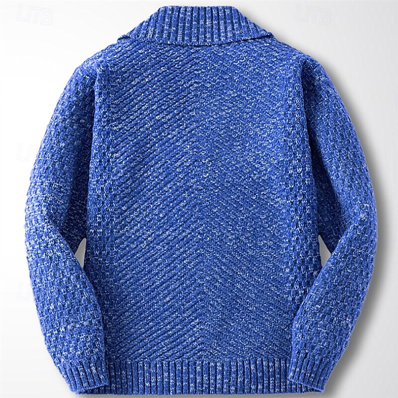 Voor heren Vest Trui Bijgesneden trui Gebreide trui Geribd breien Normaal Zak Effen Kleur Sjaalkraag Modieus Klassiek Alledaagse kleding Afspraakje Kleding Herfst winter Marineblauw Bruin S M L 2025 - $48.99 –P6