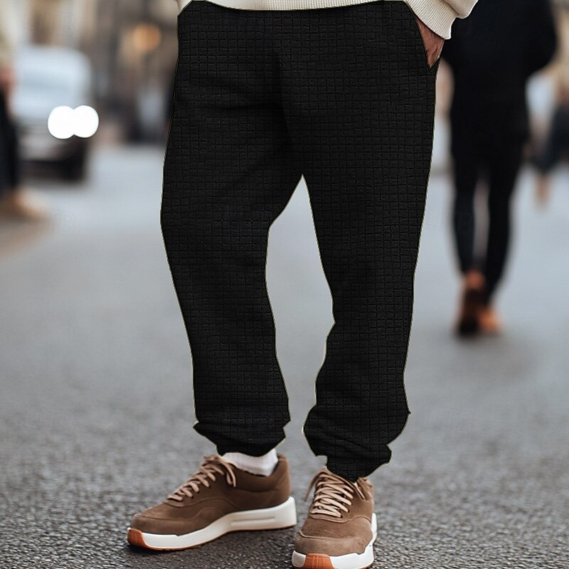 Herren Jogginghose Trainingshose Jogginghose Jogger Hose Hosen Waffelhose Tasche Glatt Weich Draussen In voller Länge Casual Täglich Wochenende Sport Modisch Schwarz Blau Mikro-elastisch 2025 - $23.99 –P4