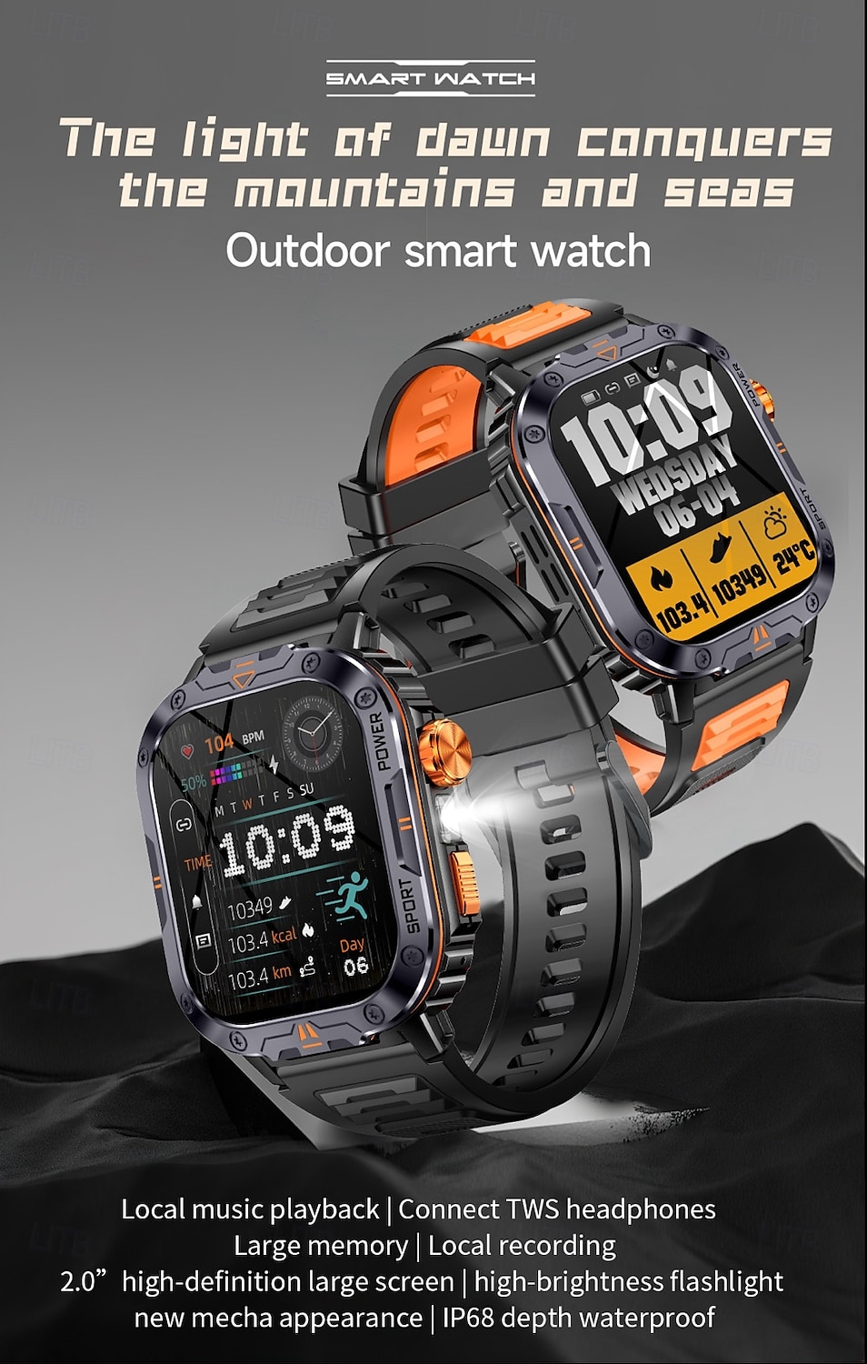 696 NX20 Smart Watch 2 inch Smart Band Fitness Bracelet Bluetooth Pedometer Call Reminder Sleep Tracker Compatible with Android iOS Men Hands-Free Calls Message Reminder IPX-0 45mm Watch Case 2025 - $56.99 –P1