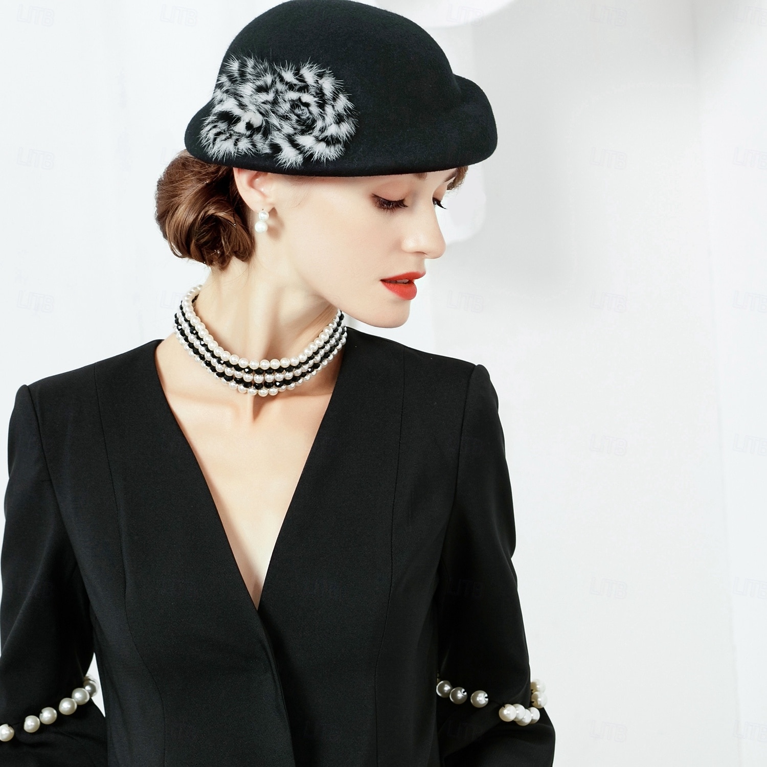 hatter 100% ull beret lue bowler / cloche lue ferie teselskap elegant bryllup med blomster hodeplagg hodeplagg 2025 - $44.99 –P1