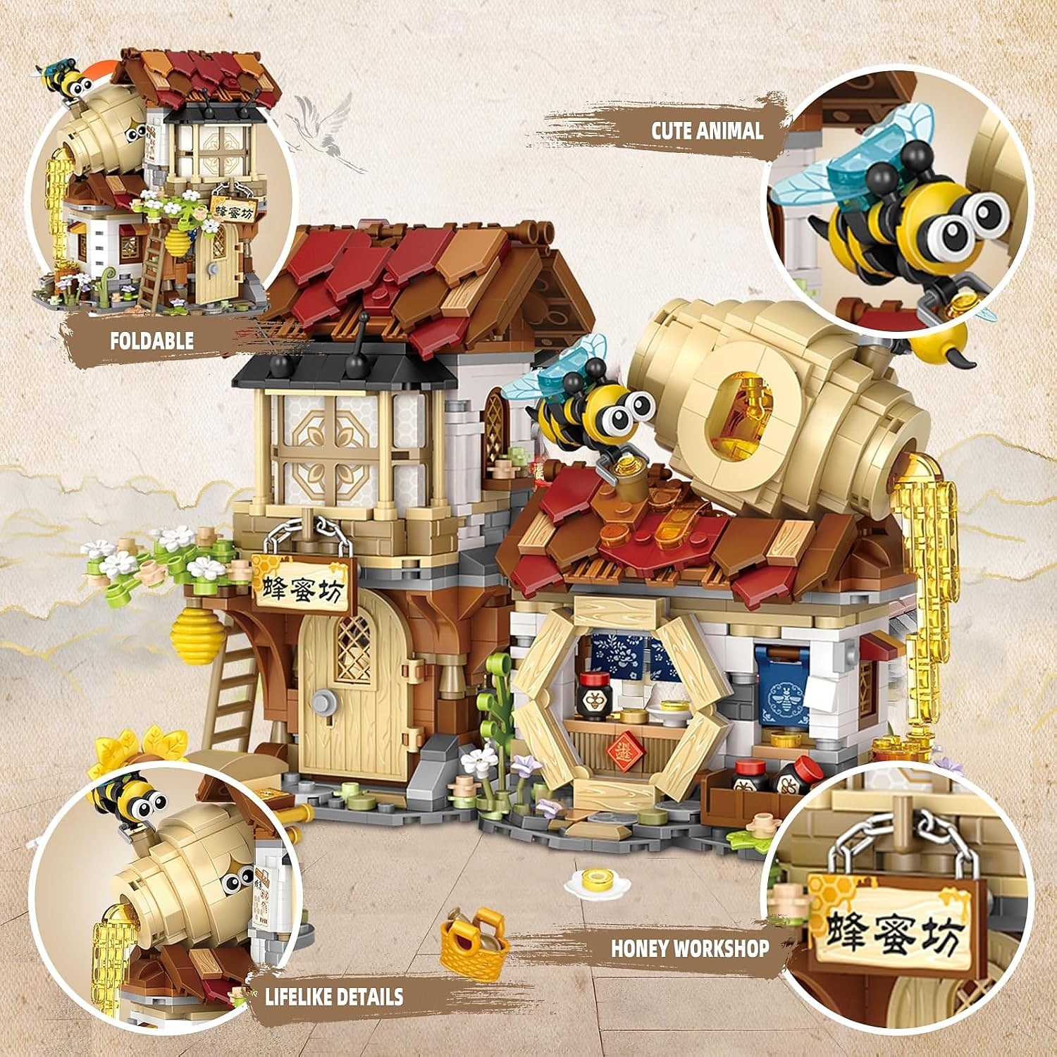 Honey Workshop Mini Building Blocks MOC Creative Building Toys Model Set для девочек и мальчиков 7-9 лет 1242 шт. Моделирование Архитектура Конструктор Игрушка Идея Подарка Для Детей И Взрослых 2025 - $35.99 –P5