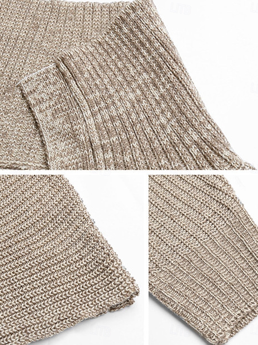 Women's Sweater Pullover Sweater Jumper Casual Soft Solid Color Ribbed Hooded Knitted Long Sleeve Regular Tops Knit Outdoor Daily Weekend Khaki Fall Winter 2025 - $52.99 –P3