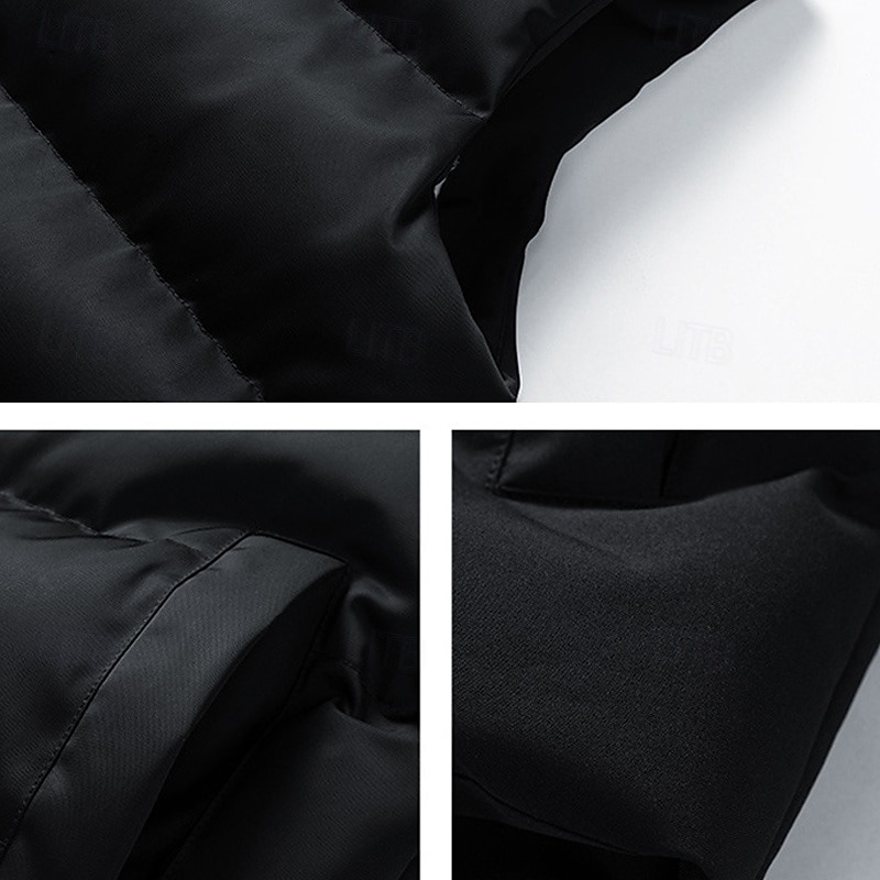 Pánské Puffer Vesta Denní Na běžné nošení Jaro & podzim Kapsy Polyester Pohodlné Pevná barva Zip Stojáček Běžný Černá Rubínově červená Tmavomodrá Vesta 2025 - $38.99 –P4