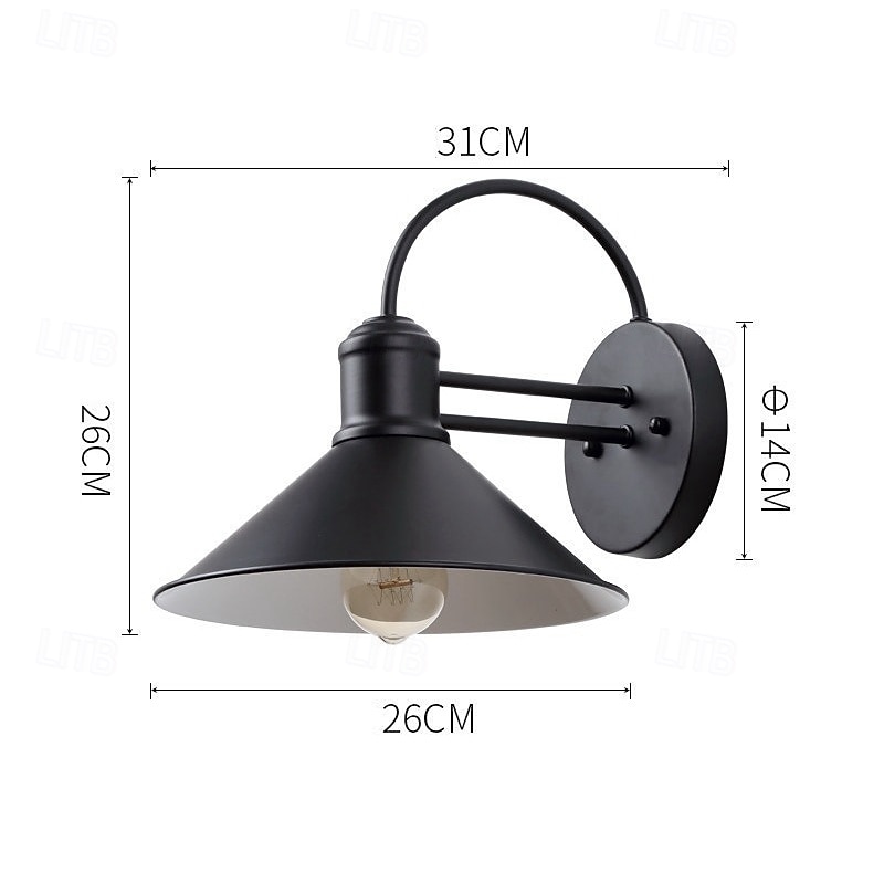 kupoli retroteollisuuden seinälyhty ruosteenkestävä seinävalaisin valurautainen vedenpitävä ulkoseinävalaisin 85-265v 2026 - $89.99 –P1