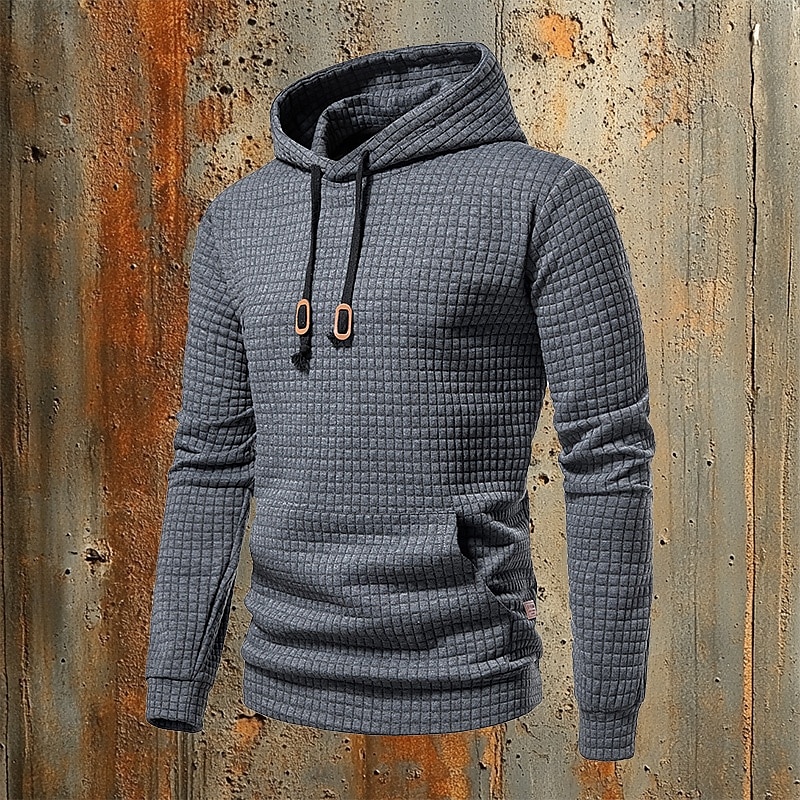 Per uomo Felpa a nido d'ape Maglione Nero Bianco Giallo Grigio chiaro Grigio scuro Con cappuccio Liscio Tasche Ufficio Sportivo Informale Attivo Vintage Fantastico Primavera Autunno Abbigliamento del 2025 a $27.99 –P2