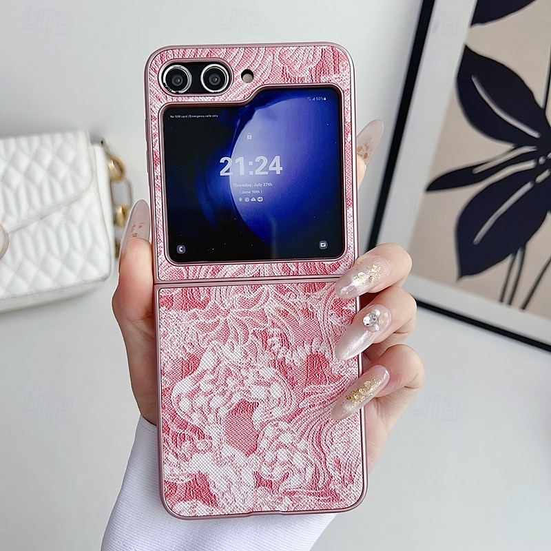 Phone Case For Samsung Galaxy Z Flip 6 Z Flip 5 Z Flip 4 Z Flip 3 Back Cover Shockproof Retro PC PU Leather 2025 - $16.99 –P6