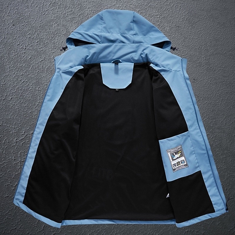 Voor heren Regenjack Buiten waterdicht Winddicht Wandeloutfits Wandelkleding Lente Herfst Windjacks Effen Kleur Donker Grijs Zwart Wit 2025 - $28.99 –P5