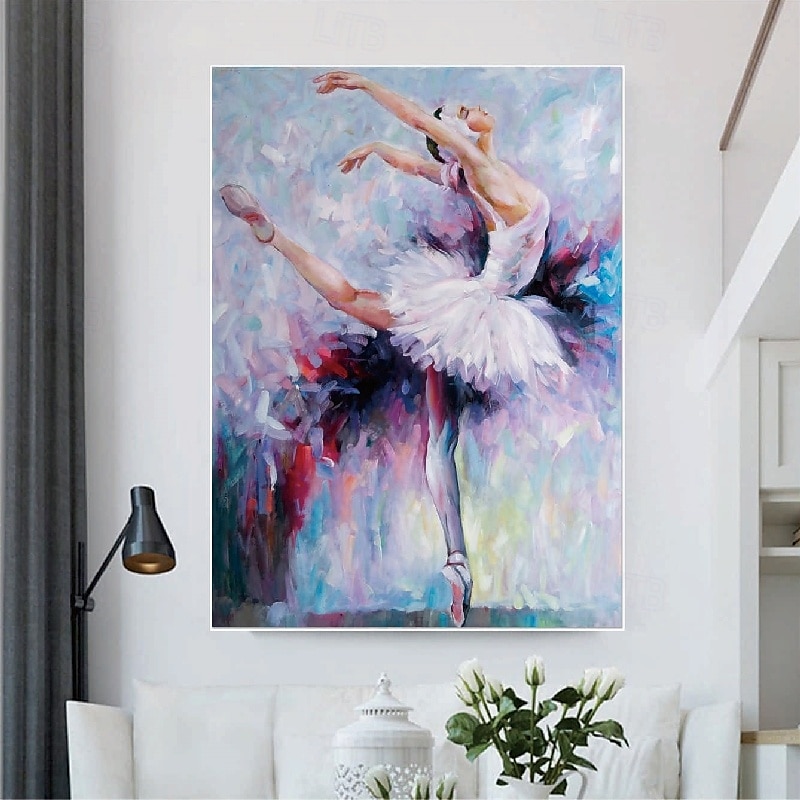 handgjord dansare oljemålning handmålad ballert flicka oljemålning vägg modern abstrakt ballerina abstrakt canvas målning färgglad väggkonst balettmålningar heminredning 2025 - $116.99 –P1
