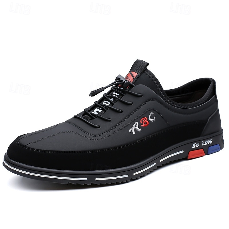 chaussures de sport décontractées à la mode pour hommes – baskets légères marron et noires avec motif brodé et fermeture à lacets élastique de 2025 ? $46.99 –P1