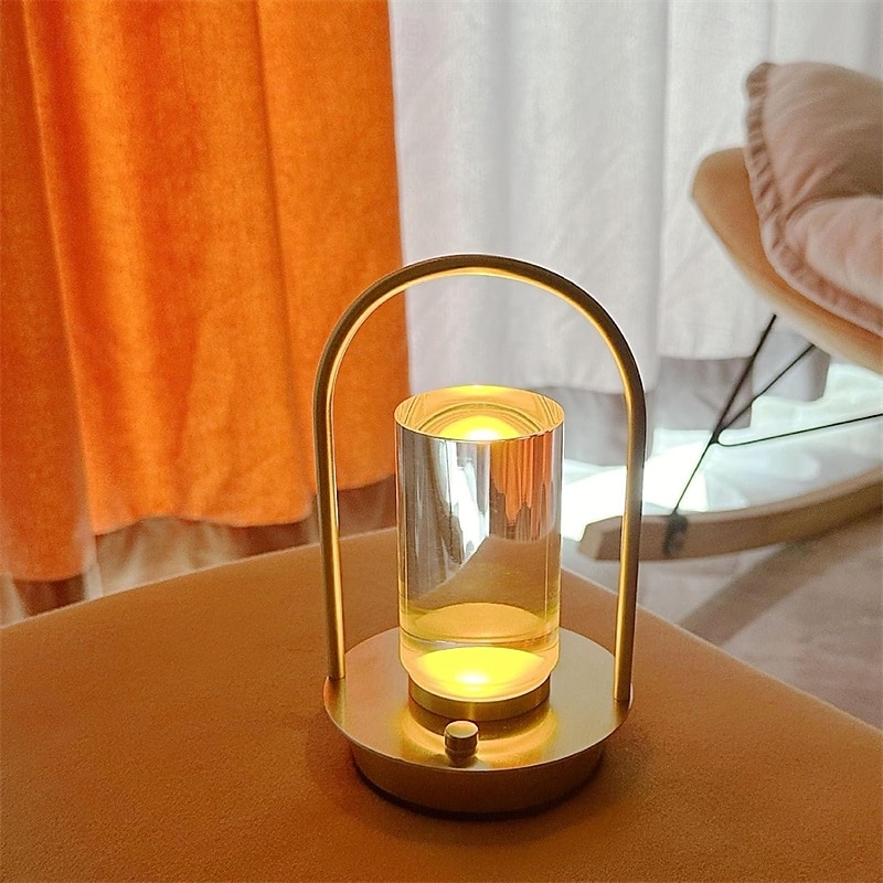 lampada da tavolo ricaricabile usb senza fili dimmerabile tricolore lanterna da comodino luce notturna da tavolo luce d'atmosfera touch per casa hotel campeggio luce tavolo da pranzo illuminazione 1 del 2025 a $43.99 –P6