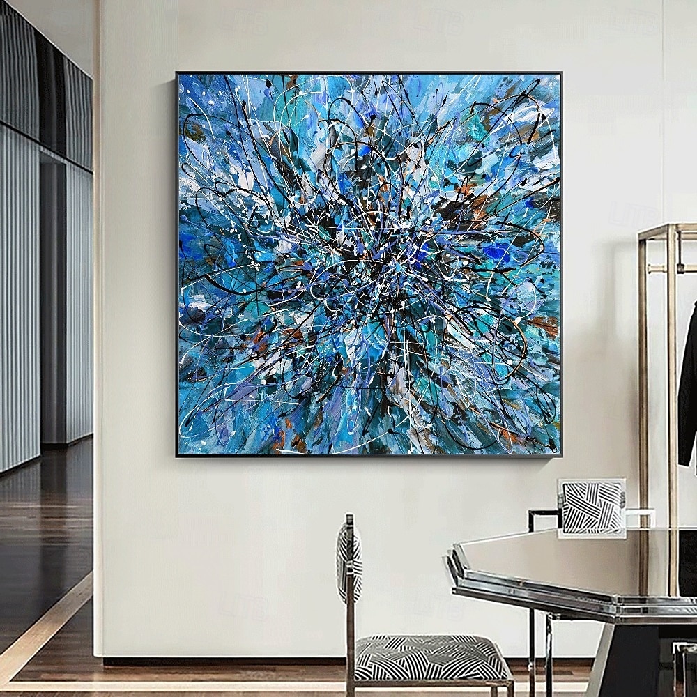 abstrakte malerei handgemalte moderne blau pattle messer ölgemälde handgemalte wand kunst abstrakte gemälde auf leinwand handgemalte abstrakte ölgemälde wand kunst ölgemälde schlafzimmer ölgemälde 2025 - $116.99 –P7