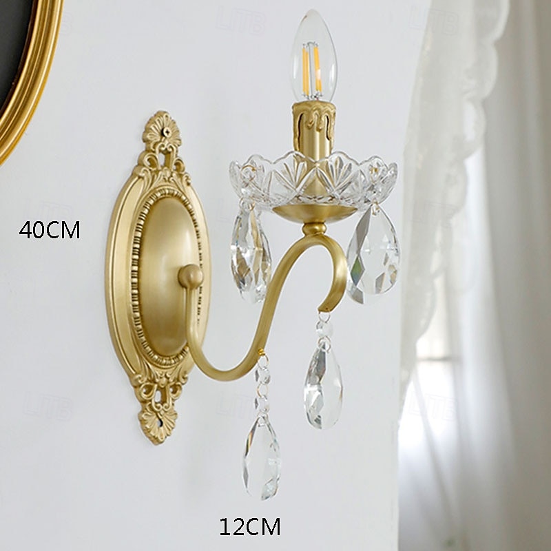 arandelas de parede de prisma de cristal vintage latão dupla luminária de parede luminárias iluminação decoração de parede arandelas de cobre 110-240v 5w de 2025 por $144.99 –P2