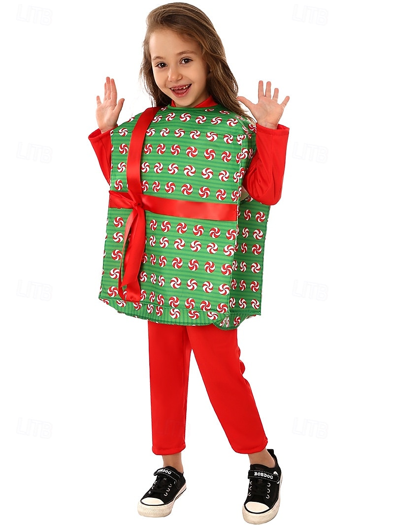 julklapp Candy Cane Kläder Finkostym Julkostym Pojkar Flickor Cosplay kostym Barn Jul Nyår julafton Jul Fest Väst 2025 - $29.99 –P5