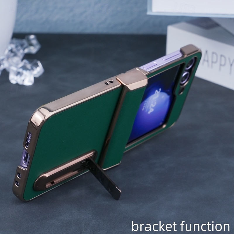 טלפון מגן עבור Z Flip 6 Z Flip 5 Z Flip 4 Z Flip 3 מארז כרטיס ארנק עם מעמד עמיד בזעזועים רטרו צפוי עור PU 2025 - $20.99 –P12